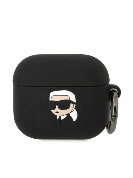 Karl Lagerfeld 3D лого NFT Karl Head Силиконов калъф за Airpods 3 Черен Karl Lagerfeld