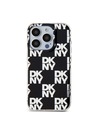 DKNY PC/TPU кариран модел заден капак за iPhone 15 Pro черен DKNY