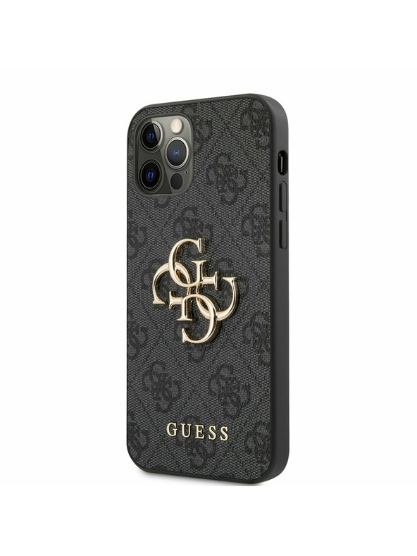 Guess Guess PU 4G Metal Logo Заден капак за iPhone 12 Pro Max Grey