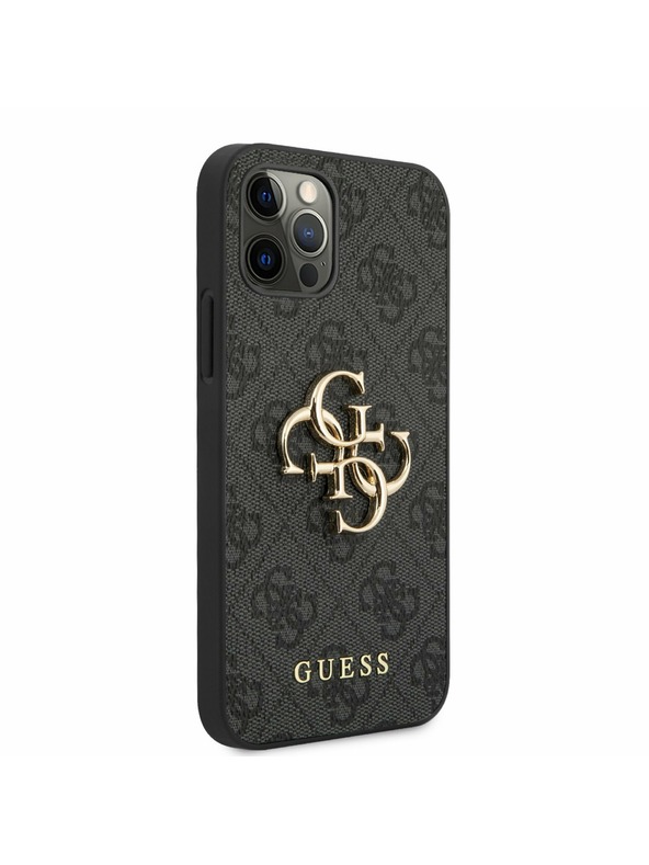 Guess Guess PU 4G Metal Logo Заден капак за iPhone 12 Pro Max Grey