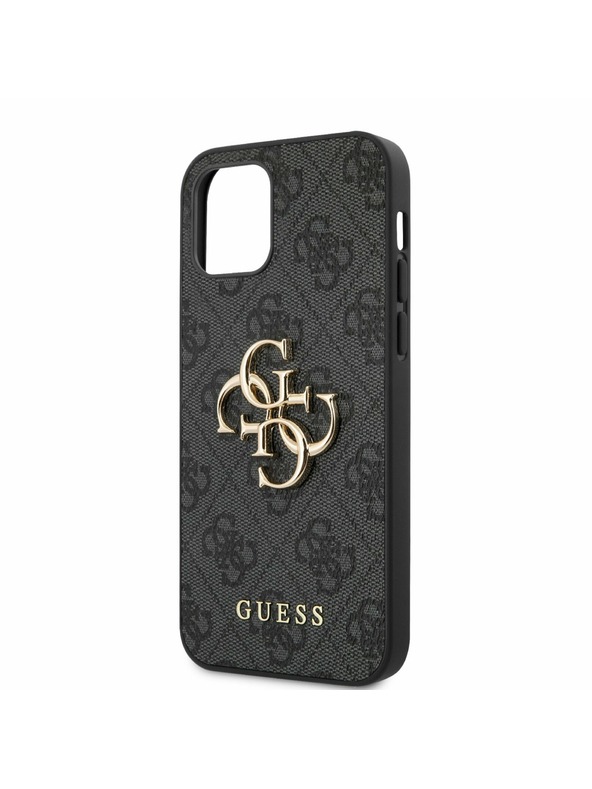 Guess Guess PU 4G Metal Logo Заден капак за iPhone 12 Pro Max Grey