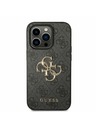 Guess Guess PU 4G метално лого заден капак за iPhone 14 Pro сив