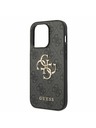 Guess Guess PU 4G метално лого заден капак за iPhone 14 Pro сив