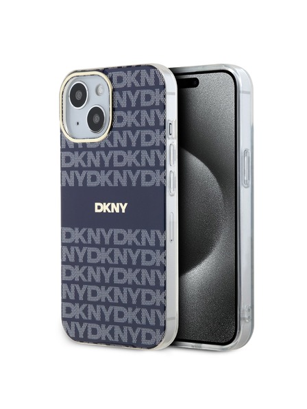 DKNY PC/TPU Repeat Pattern Tonal Stripe Magsafe Back Cover за iPhone 15 Blue DKNY