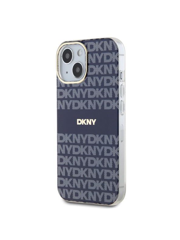 DKNY PC/TPU Repeat Pattern Tonal Stripe Magsafe Back Cover за iPhone 15 Blue DKNY