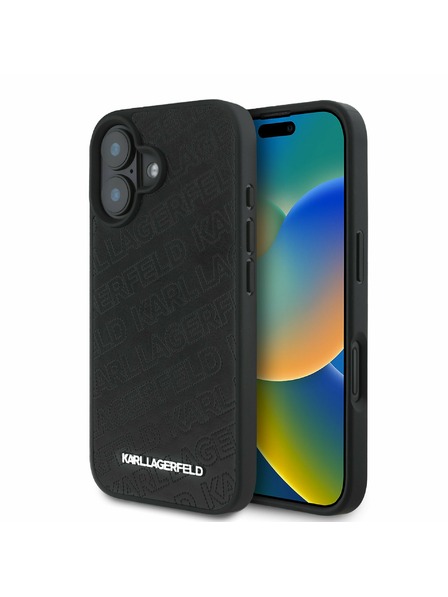 Karl Lagerfeld Karl Lagerfeld PU Стеган Модел Заден Калъф за iPhone 16 Black