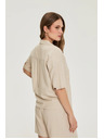 Moodo Риза с къс ръкав бежова Moodo