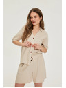 Moodo Риза с къс ръкав бежова Moodo