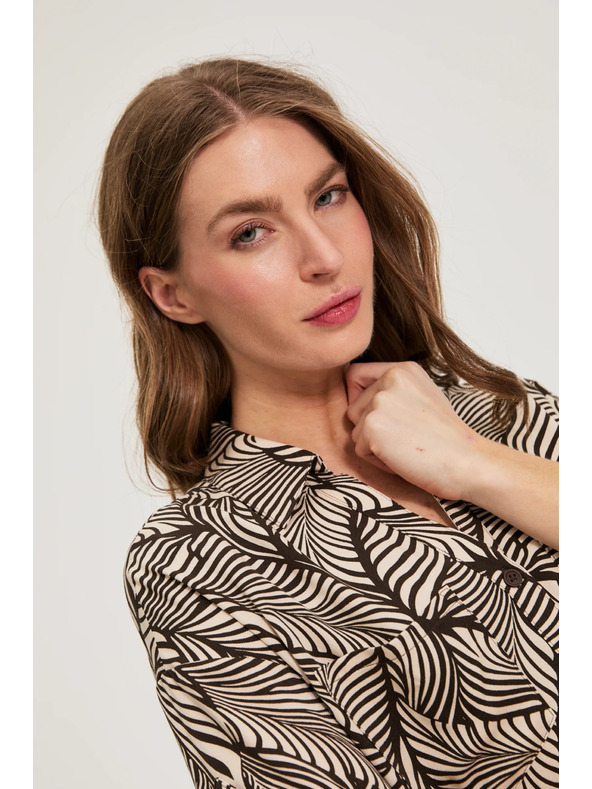 Moodo Кафява вискозна риза Moodo