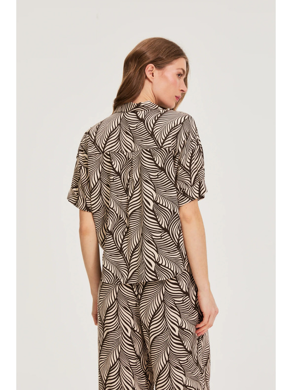 Moodo Кафява вискозна риза Moodo