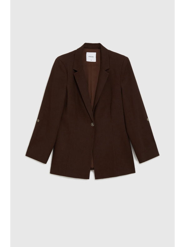 Moodo Сако със смес от лен кафяво Moodo