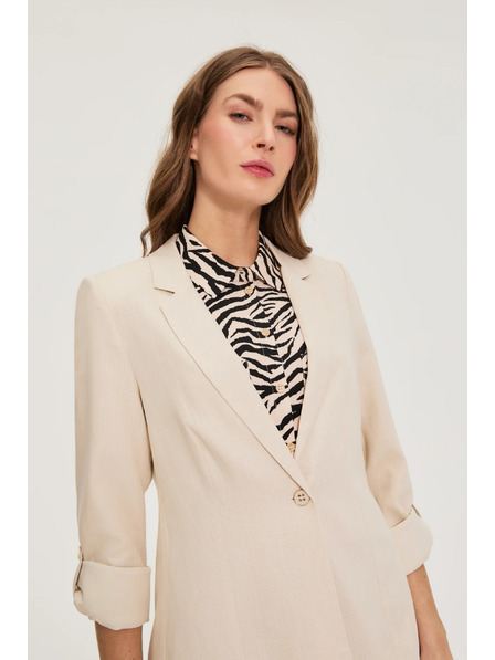 Moodo Сако със смес от лен бежово Moodo