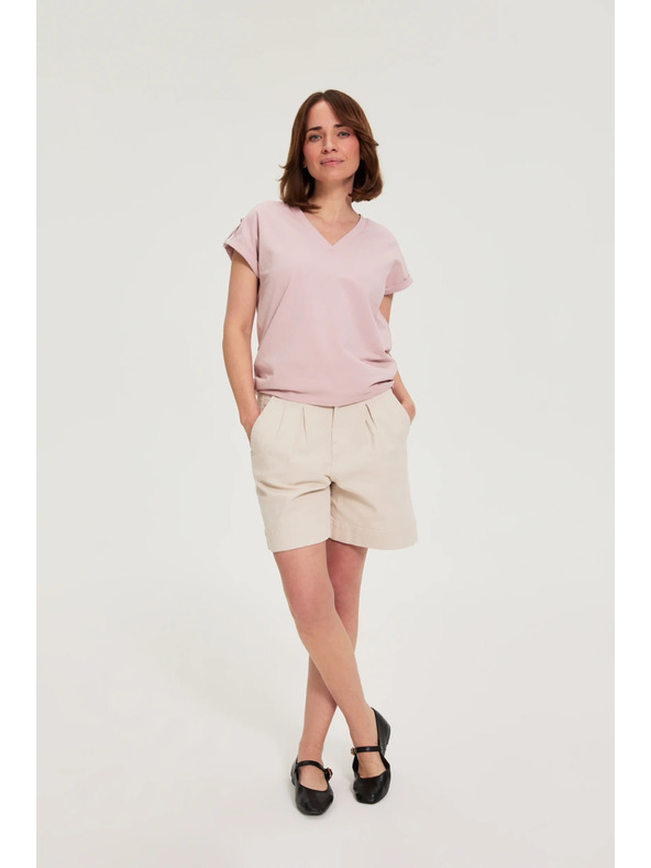 Moodo Гладки шорти бежови Moodo