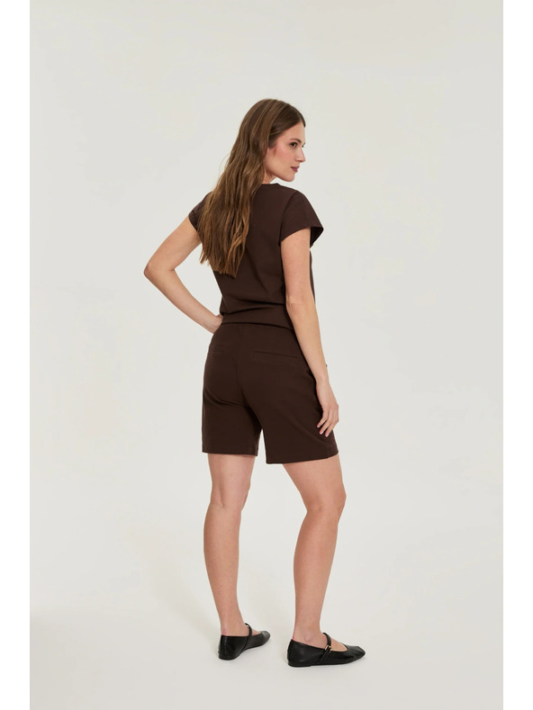 Moodo Памучни шорти кафяви Moodo