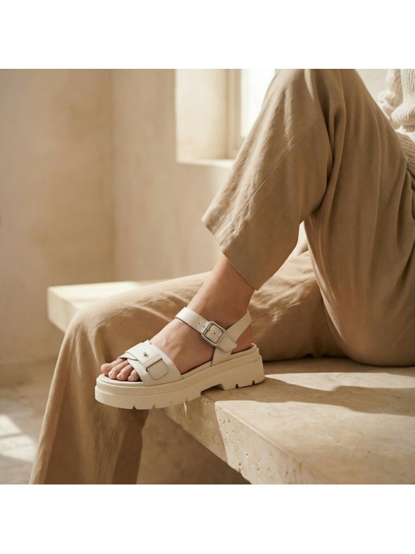 Geox Кремави дамски сандали Geox Adacter S B