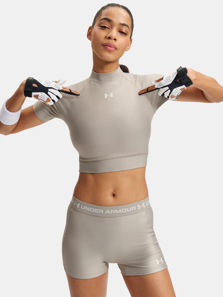 Under Armour Дамска тениска Under Armour HeatGear Crop Mock SS-BRN