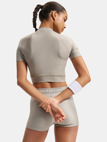 Under Armour Дамска тениска Under Armour HeatGear Crop Mock SS-BRN