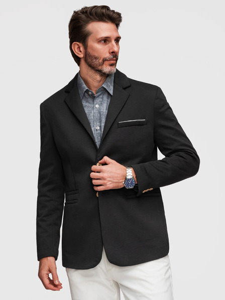 Ombre Clothing Мъжко плетено сако кройка SLIM FIT - черно V5 M170 Ombre Clothing