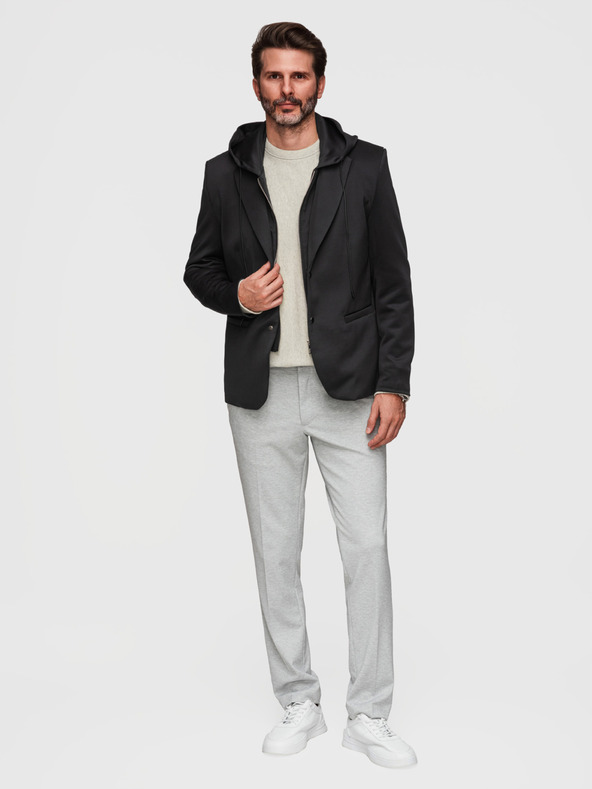 Ombre Clothing Стилно мъжко сако със съемна подплата и регулируемо качулка - черно V1 M168 Ombre Clothing