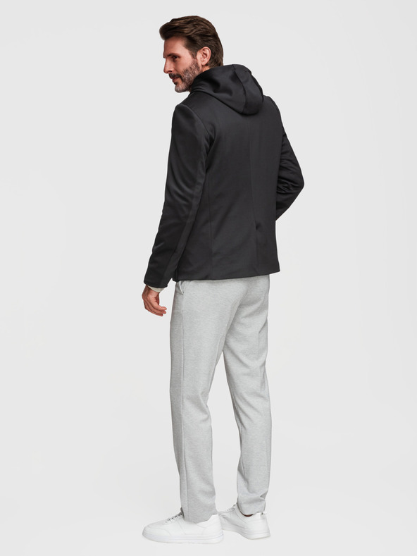 Ombre Clothing Стилно мъжко сако със съемна подплата и регулируемо качулка - черно V1 M168 Ombre Clothing
