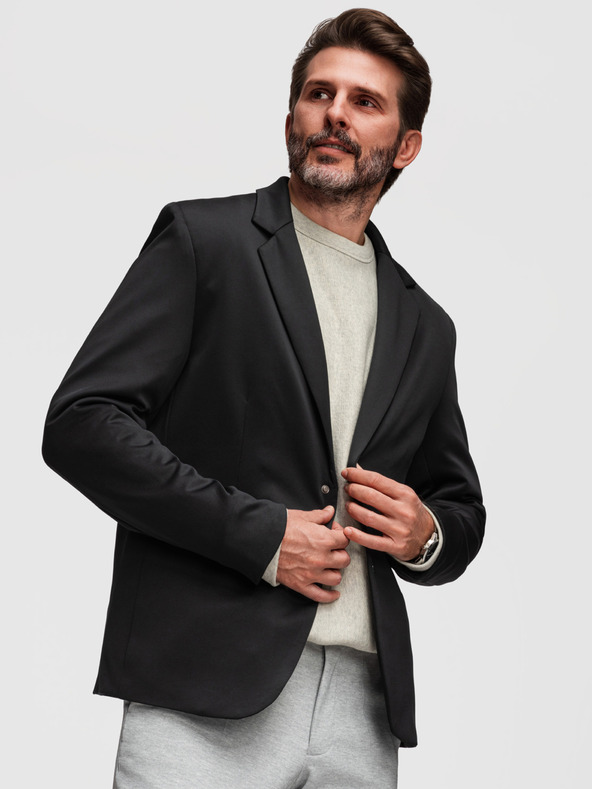 Ombre Clothing Стилно мъжко сако със съемна подплата и регулируемо качулка - черно V1 M168 Ombre Clothing