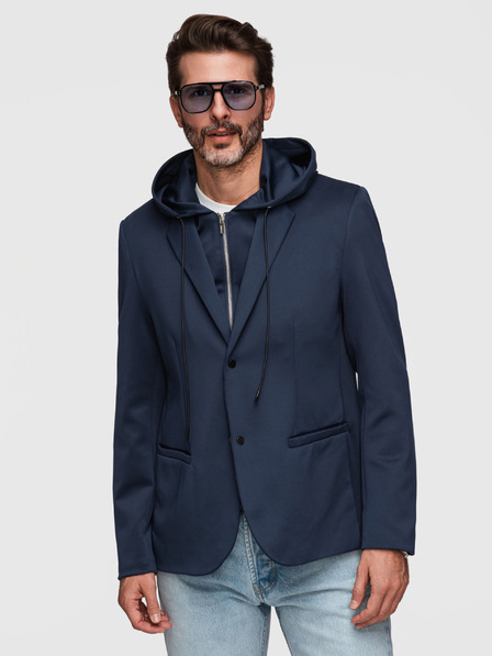 Ombre Clothing Стилно мъжко сако със съемна подплата и регулируемо качулка - тъмно синьо V2 M168 Ombre Clothing