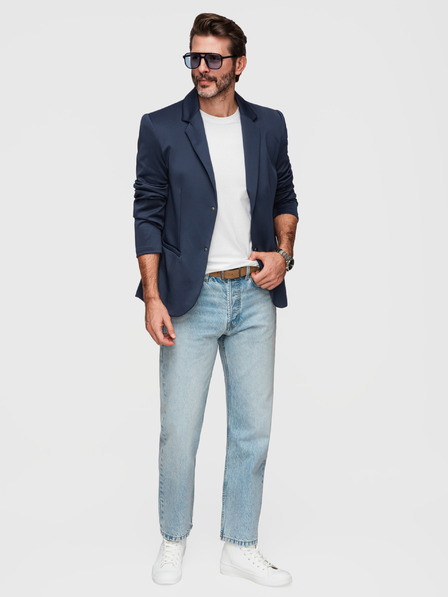 Ombre Clothing Стилно мъжко сако със съемна подплата и регулируемо качулка - тъмно синьо V2 M168 Ombre Clothing