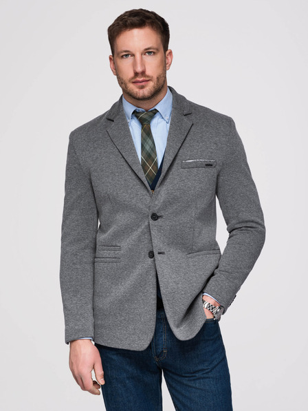 Ombre Clothing Мъжко плетено сако кройка SLIM FIT - графитено V1 M170 Ombre Clothing