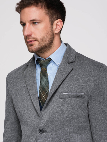 Ombre Clothing Мъжко плетено сако кройка SLIM FIT - графитено V1 M170 Ombre Clothing