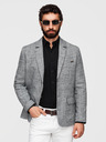 Ombre Clothing Мъжко сако REGULAR кройка с платно - графитен V5 M169 Ombre Clothing
