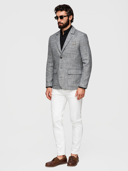 Ombre Clothing Мъжко сако REGULAR кройка с платно - графитен V5 M169 Ombre Clothing