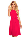 numoco Плисирана рокля с къс ръкав - малинова Numoco LILA