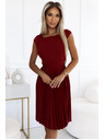 numoco Плисирана рокля с къс ръкав - бордо Numoco LILA