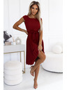 numoco Плисирана рокля с къс ръкав - бордо Numoco LILA