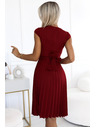 numoco Плисирана рокля с къс ръкав - бордо Numoco LILA