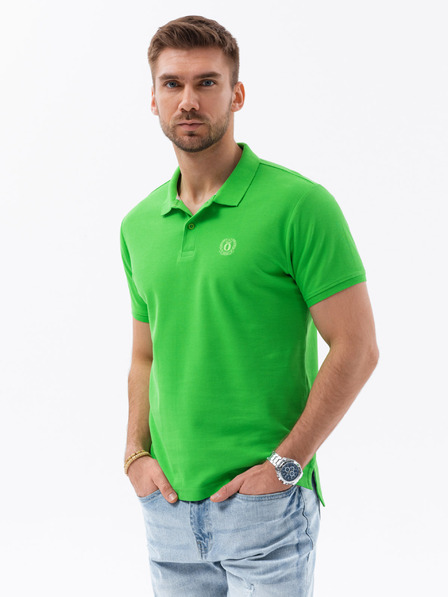 Ombre Clothing Зелена мъжка основна поло тениска Ombre Clothing