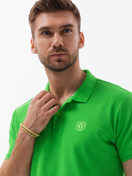 Ombre Clothing Зелена мъжка основна поло тениска Ombre Clothing