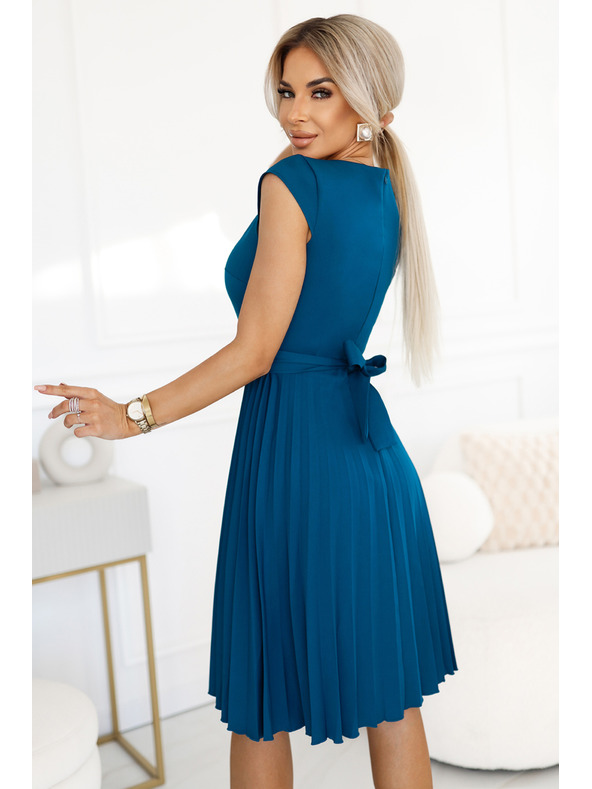 numoco Класическа рокля с къс ръкав и колан Numoco