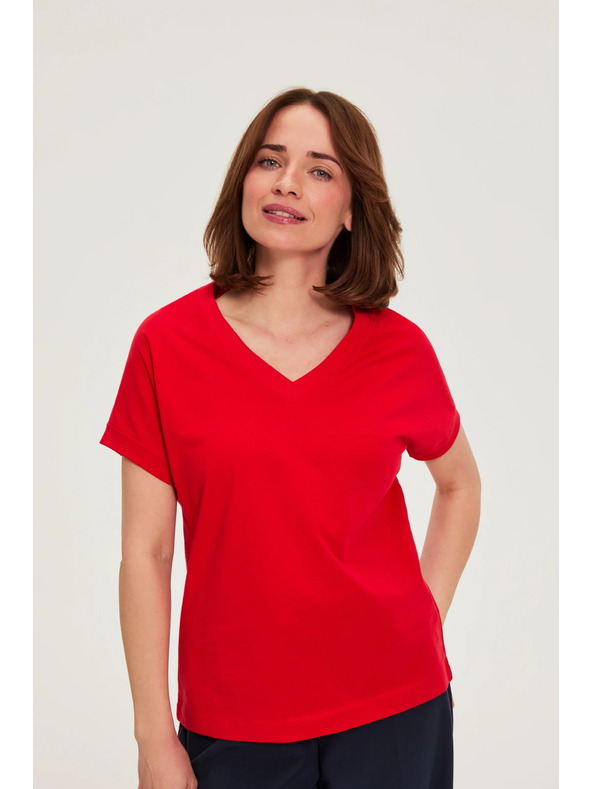 Moodo Блуза от памук червена Moodo