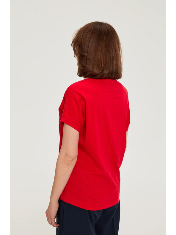 Moodo Блуза от памук червена Moodo