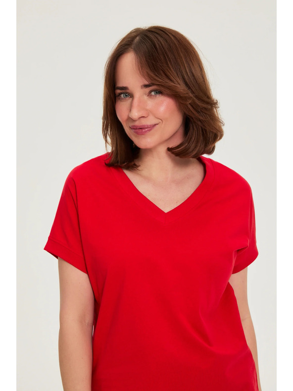 Moodo Блуза от памук червена Moodo