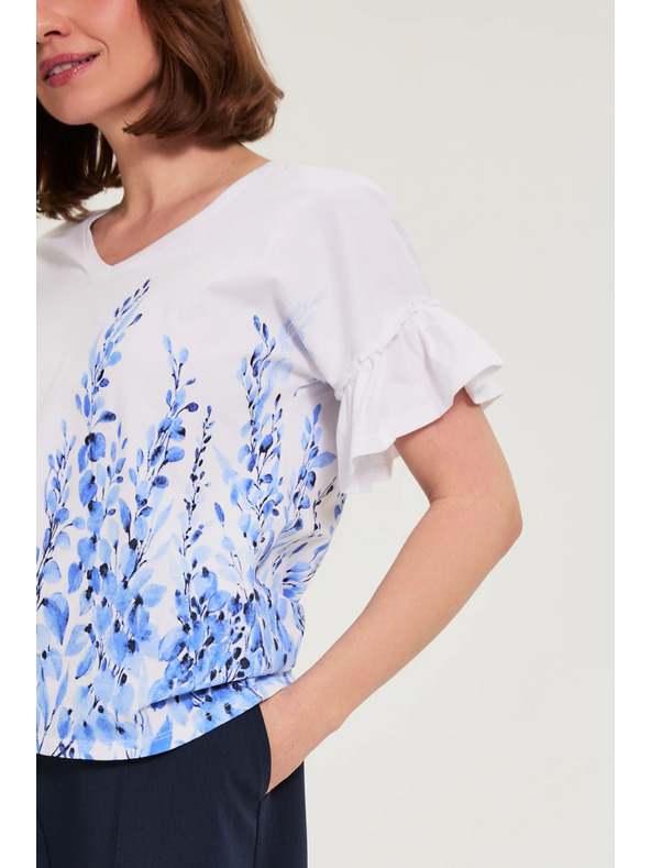 Moodo Блуза с печат бяла Moodo