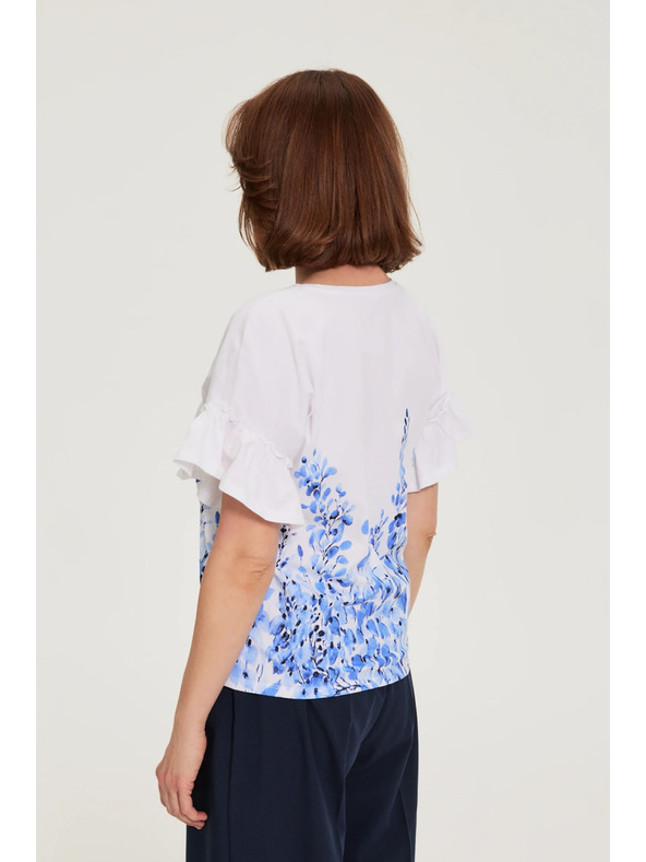 Moodo Блуза с печат бяла Moodo