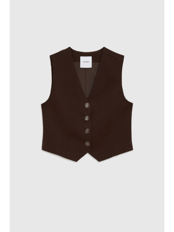 Moodo Жилетка със съдържание на лен кафява Moodo
