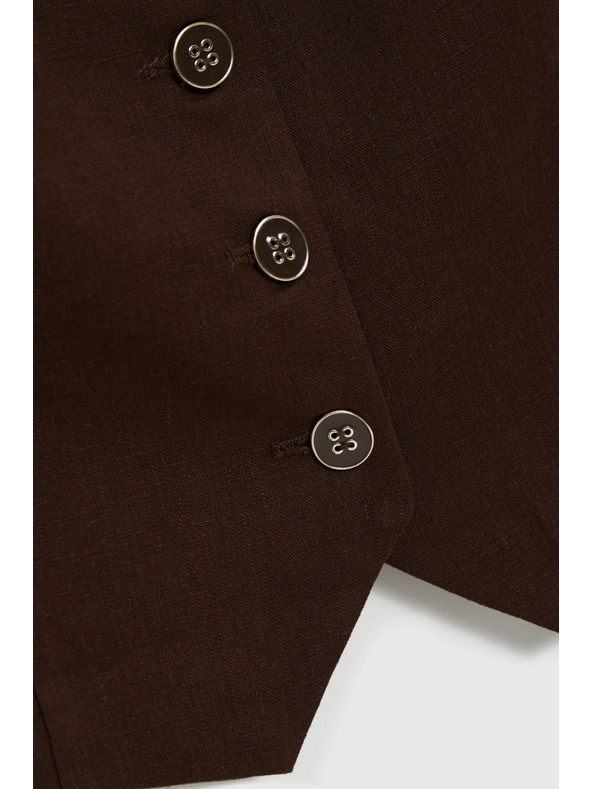 Moodo Жилетка със съдържание на лен кафява Moodo