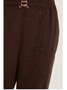 Moodo Панталони със съдържание на лен кафяви Moodo