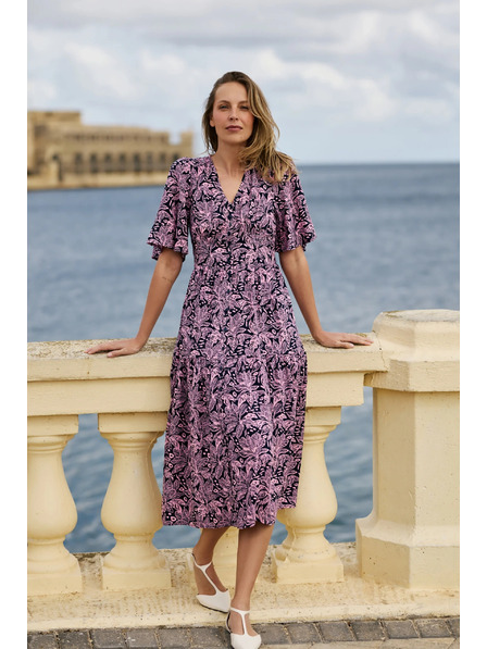 Moodo Практични рокли от вискоза тъмносини Moodo