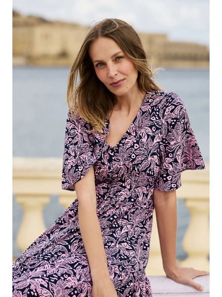 Moodo Практични рокли от вискоза тъмносини Moodo