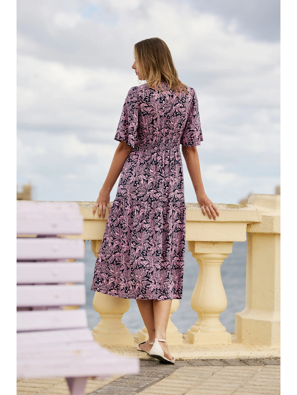 Moodo Практични рокли от вискоза тъмносини Moodo