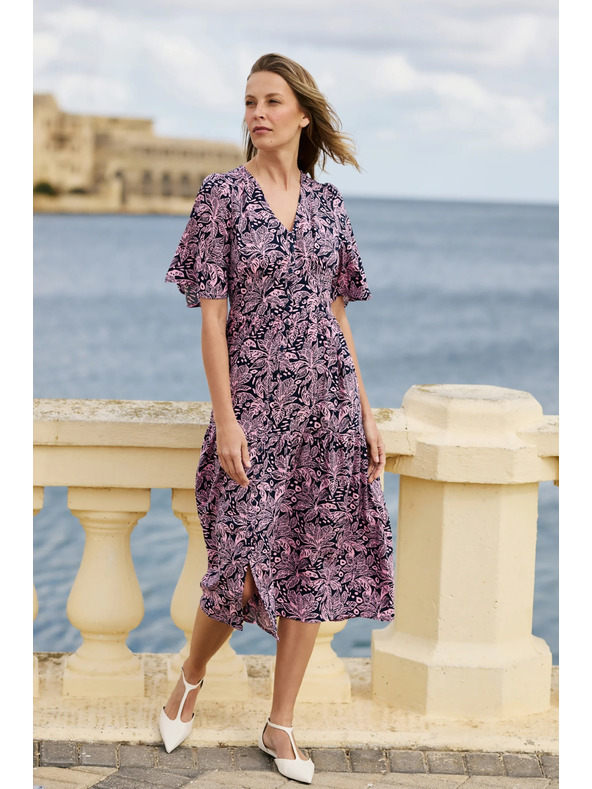 Moodo Практични рокли от вискоза тъмносини Moodo